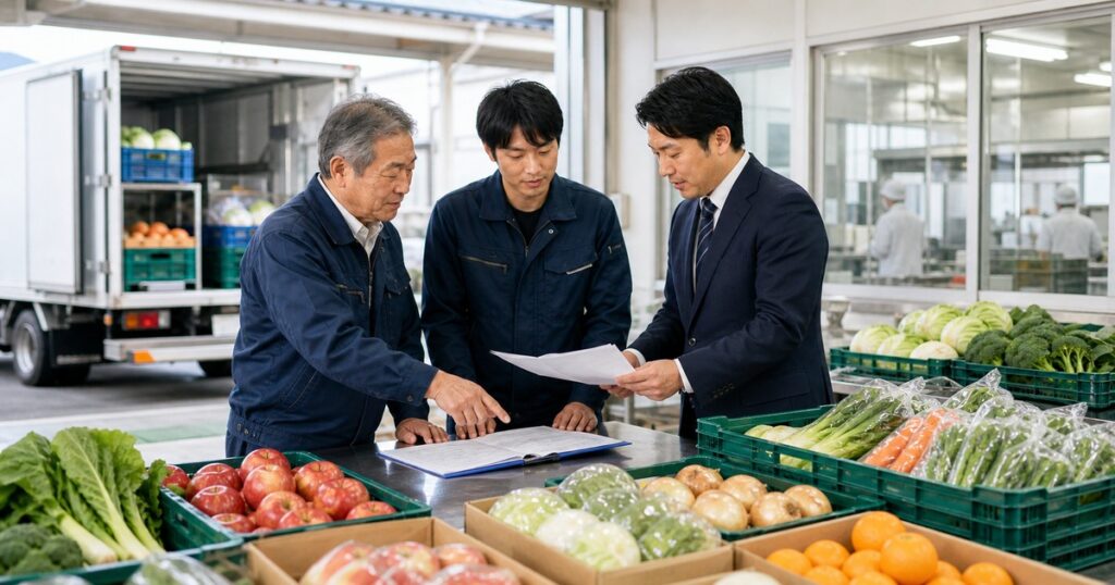 青森 給食 青果納品 M&Aと冷蔵配送の事業承継を相談する様子