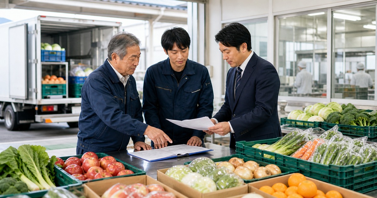 青森 給食 青果納品 M&Aと冷蔵配送の事業承継を相談する様子